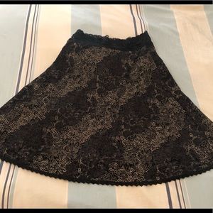 Cabi Black Lace Trimmed Skirt